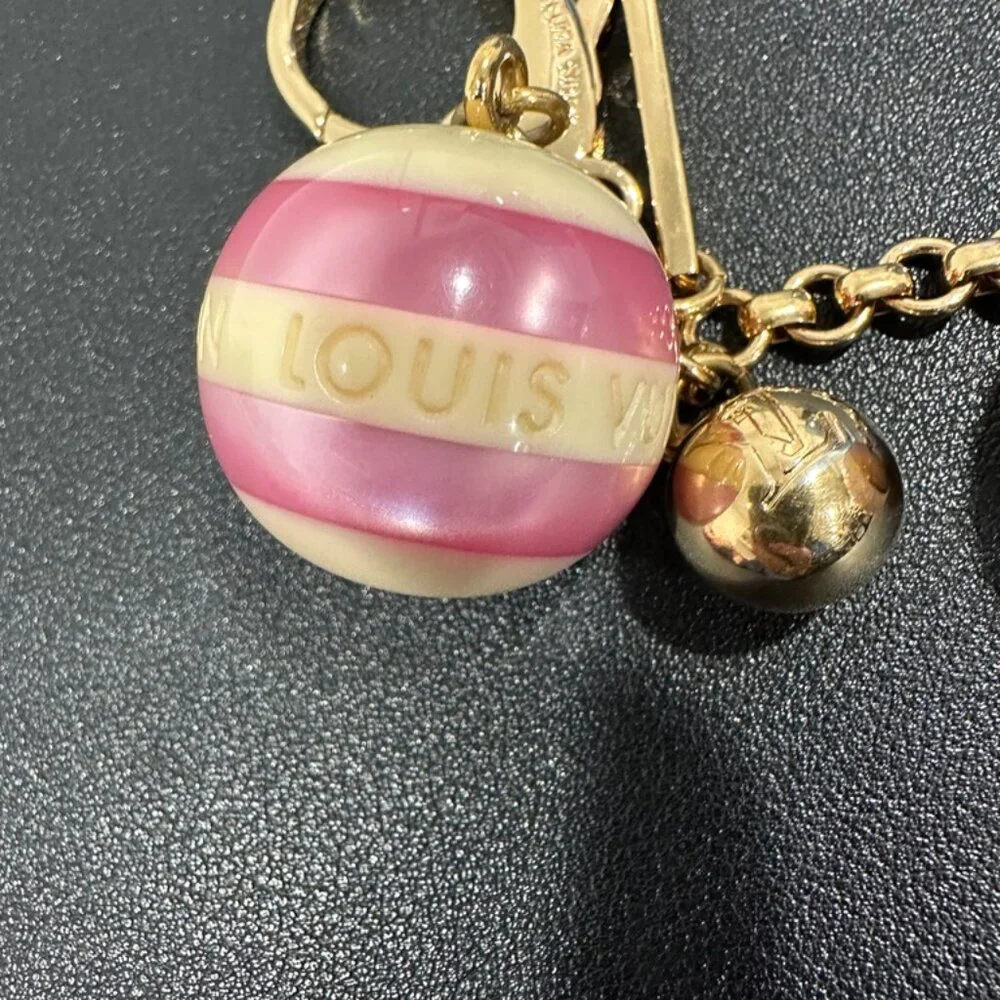 Louis Vuitton Fleur Ball Bag Charm/Key Chain Pink Gold (JB1235)